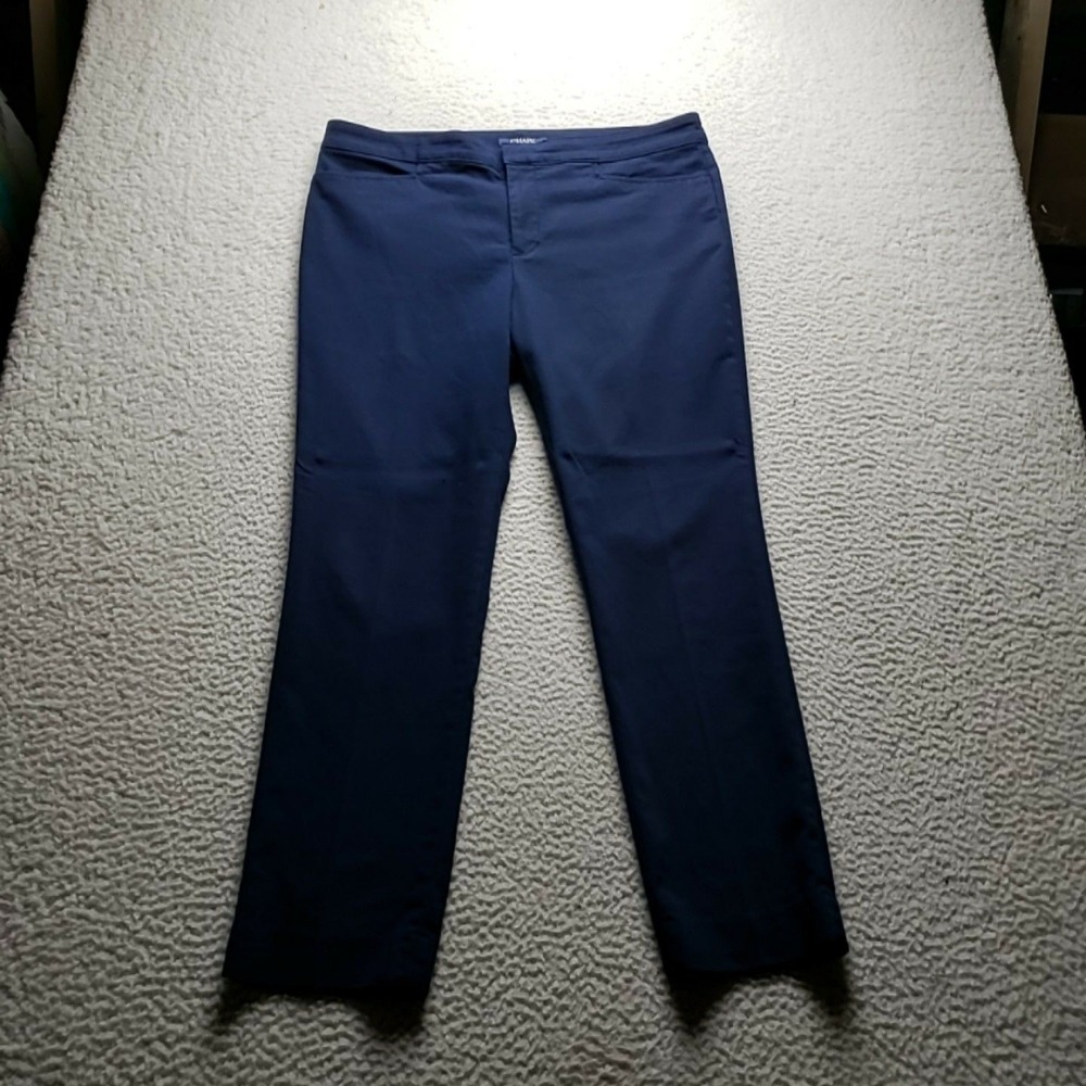 Chaps Dress Pants Womens 16 Blue Twill Pull On Stretch Pockets Workwear Office